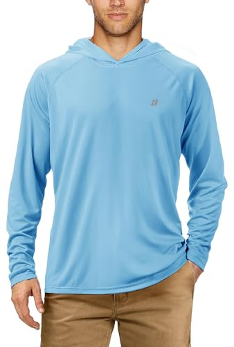 Roadbox UPF 50+ Fishing Shirts for Men Long Sleeve Sun Protection Lightweight Outdoor UV Hiking Shirts