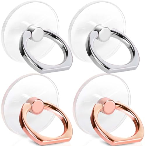 4 Pack Jsoerpay Cell Phone Ring Holder, 2 Silver+2 Rose Gold