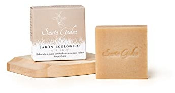 Jabón Neutro Ecológico 120g - Santa Gadea | Para Piel Sensible, Secas y Niños | Hecho en España, PH Neutro, Sin Perfume | Hecho con Leche de cabra y aceite de oliva 100% natural |