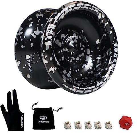Yomega Dash Yoyo Pro Aluminium Metal Unresponsive Yoyo with C Size Ball Bearing for Advanced yo yo Tricks+5 Strings+Glove+Bag