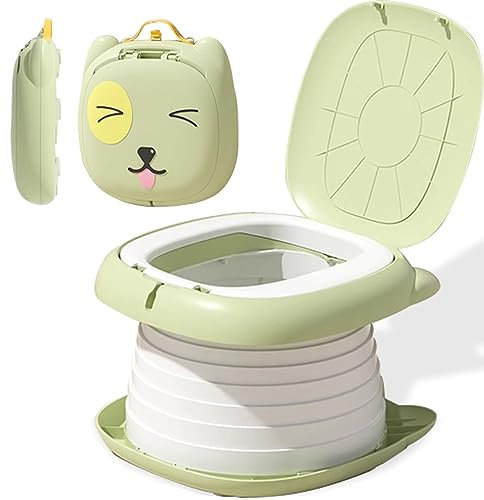 Toilettensitz Kinder, Klapptoilette Für Kinder, Tragbares Reise-Klapptöpfchen,AutoreiseCampin oder Familiengebrauch,mit Einweg-Ersatztaschen