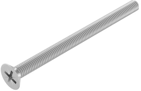 SECCARO Viti a testa svasata M4 x 55 mm, in acciaio Inox V2A VA A2, DIN 965, con impronta a croce/PZ, filettatura completa, 20 pezzi