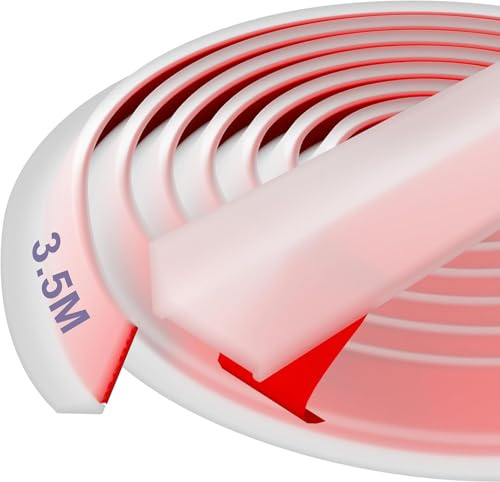 Barriera Doccia Ferma Acqua Silicone - Hzetuu 3.5M Guarnizione Doccia Sottoporta, Autoadesivo, Flessibile, Facile da Installare, Ideale per Bordo Piatto Doccia e Bordino Top Cucina, Trasparente