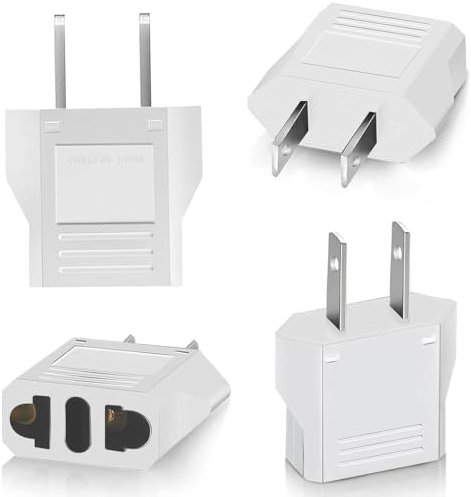 4 Pièces Adaptateur USA, Adaptateur EU Europe France vers Etats-Unis/Américain/US/Chine/Japon/Canada/Mexique Blanc, Adaptateur Type A