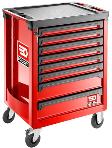 Facom Polypropylen mit Faser Werkzeugschrank 8 Schubladen mit Rollen, 972mm x 515mm x 779mm