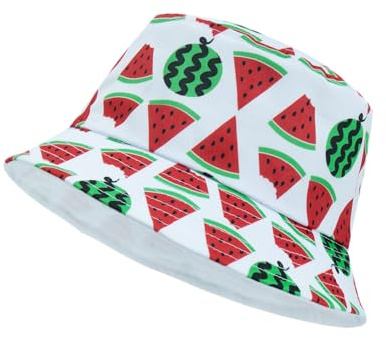 Lunukopi Chapeaux de pêcheur pastèque Chapeau de soleil unisexe pour bob pliable Chapeau de pêcheur
