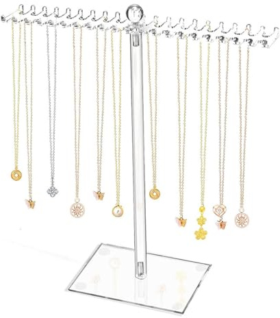 Yuelulala Acrylic Necklace Display Stand Necklace Tree Stand Bangles Tower Stand Necklace Stand Necklace Display Rack Bracelet Hanging Organizer Jewelry Acrylic Transparent (A42-1)