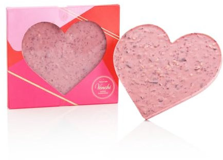 Venchi - Brutto&Buono Rosa, Placa Artesanal de Chocolate Blanco con Frambuesa y Almendras, Sin Gluten, 300 g, Idea de regalo para el Día de la Madre