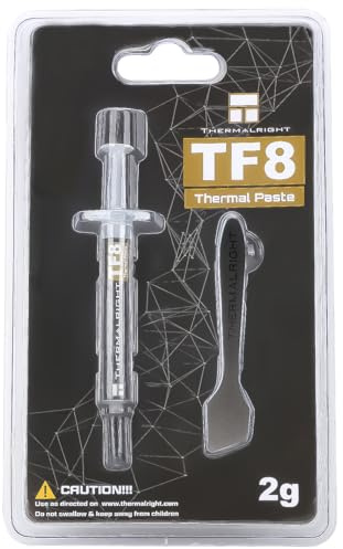 TR TF8 2G Thermal COMPOND Track för CPU-belastningar, 13,8 W/M.K hög avskärningsskjutpasta för alla processorer (CPU, GPU), icke-ledande, med ett spatelverktyg (TF8 2G)