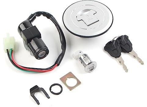Vuzmode Interruptor de Encendido de Motocicleta, for Asiento, Cerradura, Tapa de Combustible y Llave de Bloqueo, for Grom 125 AC MSX125/Motrac M2, M3/Skyteam M3 2014-2015 Interruptor de Encendido del