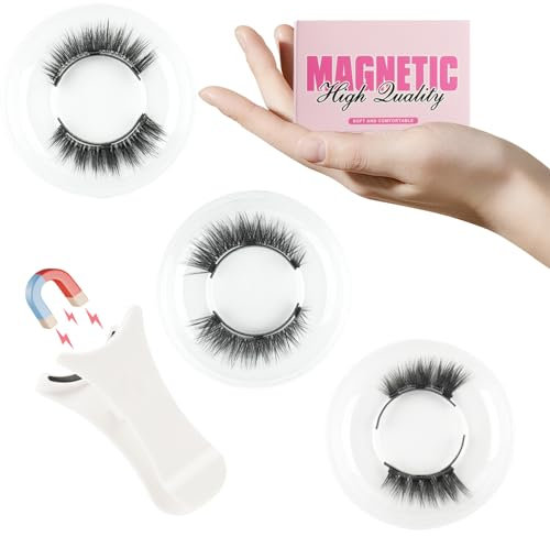 Parriparri Magnetic Eyelashes With Applicator 3 Pairs No Glue Needed Magnetic Eye Lashes Reusable Natural False Eyelashes Without Eyeliner Easy To Wear And Remove