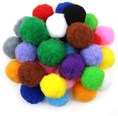 TOAOB 50pcs Craft Pompoms Loisirs Creatifs Multicolore 5 cm Gros Pompons Artisanale Moelleux pour Bricolage Fournitures Décorations Couture Guirlandes Franges Projets et Artisanat