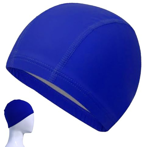 Bonnet de bain élastique pour homme et femme - Bonnet de bain souple et flexible - Unisexe - Confortable - Protection des oreilles - Respirant et à séchage rapide - Pour cheveux courts et longs