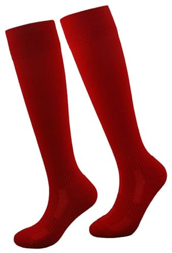 Calcetines De Esgrima, Medias Protectoras De Algodón for Niños Y Adultos, Equipo De Protección Profesional for Espada, Sable Y Florete(Red,M)