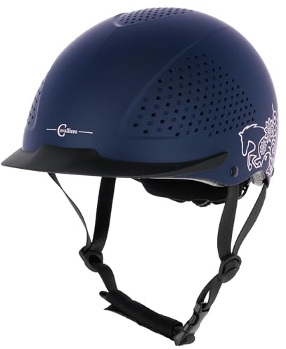 Covalliero Beauty 2.0 - Casco da equitazione per bambini, antiurto, sottile, con ventilazione, fissaggio a 4 punti
