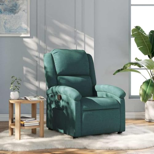 Frdhee Sillón de relax para televisión, sillón de relax, color verde oscuro, tela, para salón, dormitorio, oficina, instalación rápida