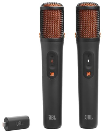JBL EasySing Mics, 2 Micrófonos de Karaoke Inalámbricos, Negro