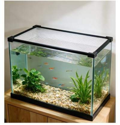 Tapa For Pecera, Tapa Magnética For Pecera, Cubierta De Red For Acuario, Tapa For Acuario De 5-50 Galones, Red Antisalto For Peces, Cubierta Magnética For Pecera(150x50CM/59.06x19.69in)