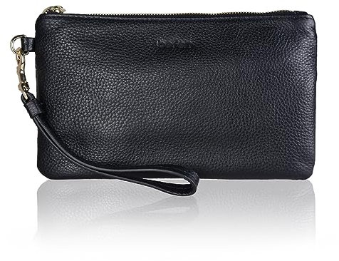 Leder Clutch Bags für Damen,【Klein】 Befen Lederarmband mit Abnehmbarer Handschlaufe und Reißverschluss