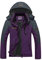 Minetom Damen Softshelljacke Wasserdicht Outdoor Atmungsaktiv Funktionsjacke Sport Winterjacke Wanderjacke Skijacke Doppeljacke Mantel Parka mit Abnehmbare Kapuze Violett DE 34