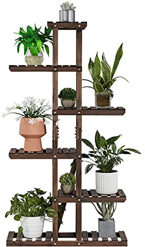 Yaheetech Scaffale per Piante da Esterno Porta Vasi Fiori Fioriere in Legno Interno Balcone 75 x 26 x 140 cm
