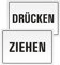 Aufkleber - Ziehen Drücken 130x90 mm | 2er Set UV-sicher ideal für Glastüren 43740