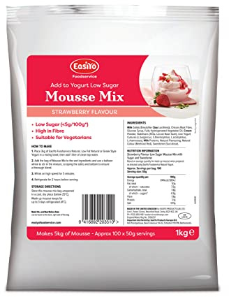 Food Service Catering Size EasiYo Yogurt and Desserts Mixes Compatible With 6.5KG / 13KG Yogurt Maker (Low Sugar Strawberry Mousse Mix x 1kg)