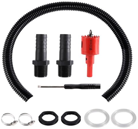 Kit di collegamento per botti da pioggia, 1 pollice con connettore per barile da pioggia, tubo di collegamento da 100 cm, per botti da pioggia e cisterne d'acqua, con tubo di connessione