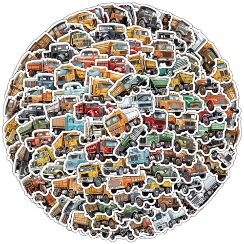 Adesivi camion dei cartoni animati 100 pezzi adesivi per scrapbooking carino kit di forniture decalcomanie in vinile per planner giornale spazzatura Scrapbook carta portatile