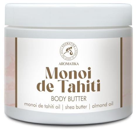 Beurre Corporel de Monoï de Tahiti 300 ml - Beurre Corporel Crème - Beurre à l'Huile de Monoï de Tahiti & Huile d'Amande - Beurre de Karité - Hydratant Corps - Soin de la Peau - Body Butter