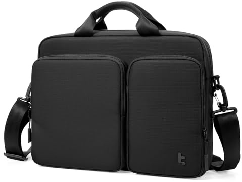 tomtoc Borsa Porta PC Slim per Portatile 13 14 Pollici, Custodia PC Impermeabile per MacBook Air/Pro M4 M3, Business Notebook Custodia PC 14 Pollici Con Tracolla per Documenti/Caricatore