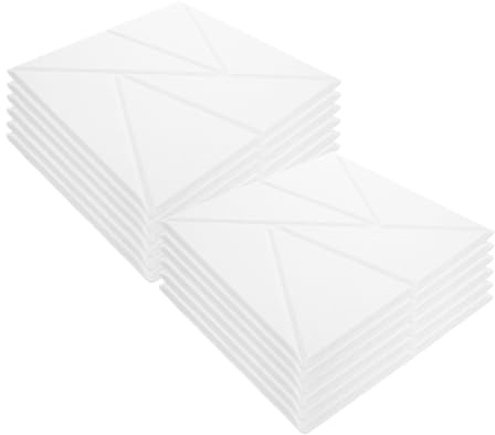 Operitacx Set 12 Pannelli Acustici Fonoassorbenti Autoadesivi 30x30 Cm in Schiuma Ad Alta Densità Bianca Per Isolamento Acustico Pareti, Riduzione Rumore in Casa, Ufficio e Studio