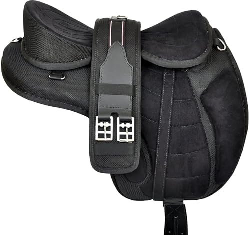 Synthetic Freemax Treeless Horse Saddle Black Size 17 Seat