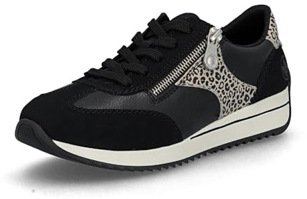 Rieker Sneaker da donna N1210, scarpe da donna con lacci, inserto allentato, Nero 00., 42 EU Weit