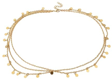 ZEBKEL Catena Testa Dorata Donna, Copricapo Boho con Pendagli, Catena Capelli Dea per Festival & Costume