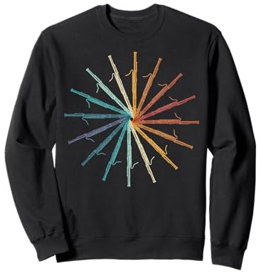 Funny Fagotto Retro Rainbow - Fagotto Player Orchestra Band Felpa