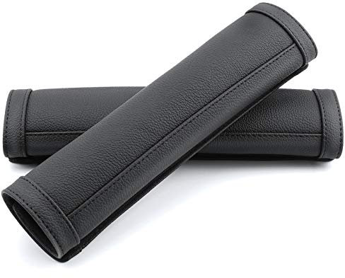 COFIT Gurtpolster Auto für Kinder Erwachsene, Sicherheitsgurt Polster Mikrofaser Leder, Anschnallgurt Schutz Weich, Autogurt Hals Gurtschutz LKW SUV Wohnwagen Zubehör Innenraum, 2 Stück, Schwarz