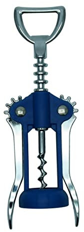 Fackelmann 670488 Tire bouchon, tire-bouchon décapsuleur, décapsuleur, Plastique, Acier inoxydable, Bleu, 16,5 x 6,4 x 3,4 cm