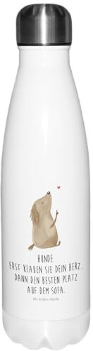 Mr. & Mrs. Panda Thermos Hund Liebe - Geschenk, Trinkflasche, Thermosflasche, Wasserflasche, trinkflaschen, thermobottle, thermosflaschen, Sprüche, Herz, Süß