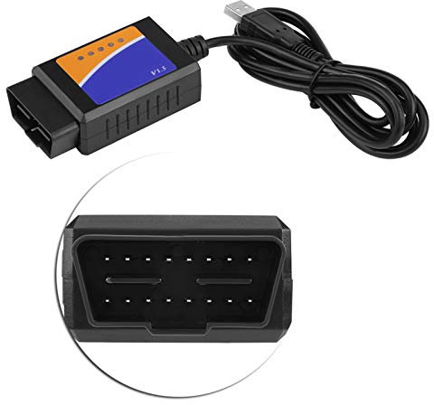 KIMISS OBD2-Diagnosekabel-Schnittstellen-Scanner, V1.5 Auto-USB-Anschluss, PC-basiertes Scan-Tool, 3.8 * 1.8 * 1.0in