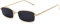 Ggpyyon Vintage Rechteckig Sonnenbrille für Damen Herren,Retro Schmale Brille UV-Schutz Sunglasses(Gold/Grau)