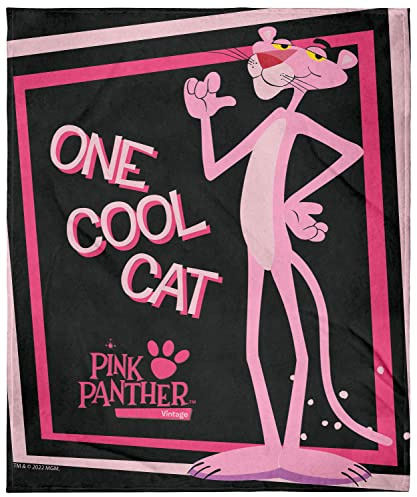 MGM The Pink Panther Cool Cat Super Soft and Cuddly Plush Fleece Throw Blanket