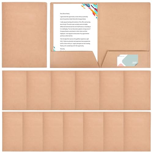 Nizirioo Porte-documents papier kraft : 15 pièces classeurs avec 2 compartiments, porte-documents A4, porte-documents pour réunions