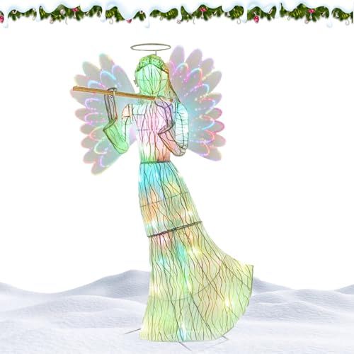 Annewi Lampes solaires de jardin - Piquet d'ange décoratif - Imperméable - Créatif - Luxe - Élégante - Pour intérieur et extérieur - Décoration de Noël pour tables, étagères, bureaux (A)