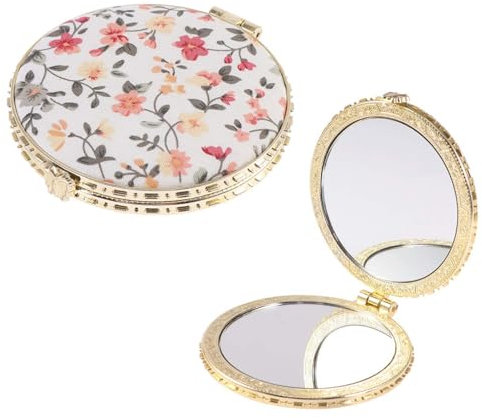 2Pcs Kompaktspiegel Taschenspiegel Handspiegel Tragbarer Taschenspiegel Zweiseitiger Schminkspiegel, Klappbar Mini Schminkspiegel für Kosmetik Unterwegs