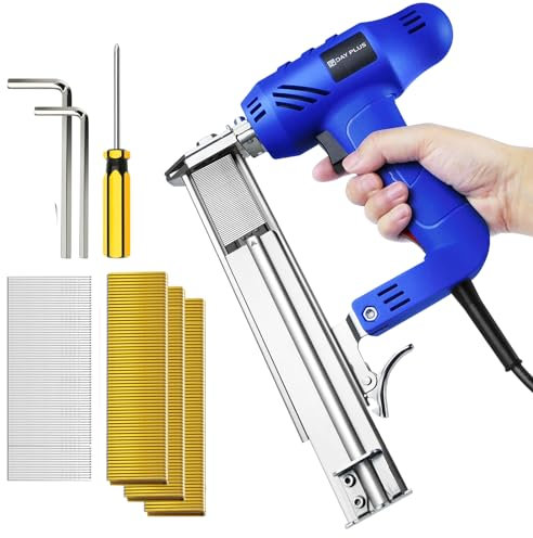 2 in 1 Electric Nail Gun, Staple Gun for Wood/Carpet/Fence/Upholstery/Home Improvement and Other Household DIY Project with 18GA 100 Nails & 300 Staples 1600W Heavy Duty Brad Tacker Stapler Nailer Gun