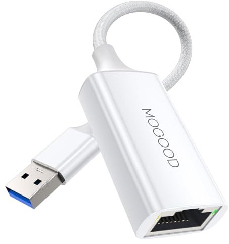 MOGOOD Adattatore USB 3.0 a Ethernet 1000 Mbps, Connettore Gigabit Ethernet A, Adattatore LAN USB a RJ45, Convertitore Internet RJ45 per PC, Laptop, Desktop, MacBook, Surface, Windows, Linux