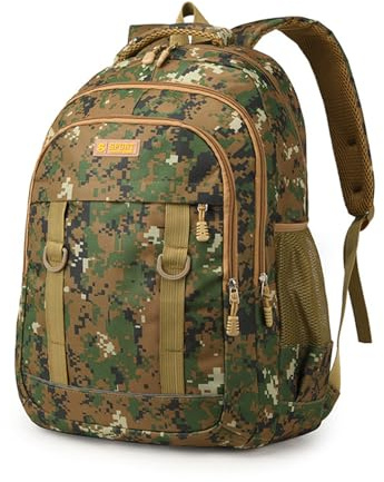 Lawaia Military Tactical Backpack 25L Camping Rucksack Work Bag for Men Army Travel Hiking Backpack Womens School Waterproof Gym Fishing Bag Back Pack Daysack 46 * 18 * 31cm (green)