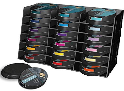 Spectrum Noir Universalfarbkissen Speichereinheit Fach Stapelbar und Anpassbare Halter und Organisator Schwarz 6er Pack