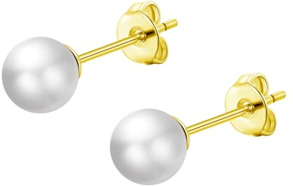 Philip Jones 18k Gold Plated Shell Pearl Earrings